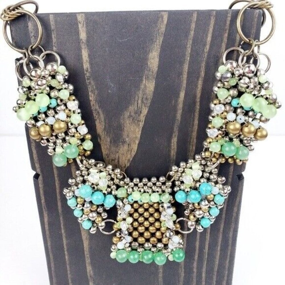 Anthropologie Pam Hiran Bibb Statement Necklace Colorful MUST SEE!